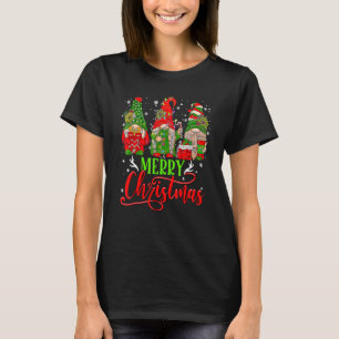 T-shirt Cute Gnomes Merry Christmas Light Family Gnome Xma