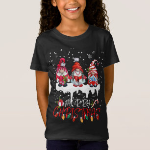 T-Shirt Cute Gnomes Merry Christmas Light Family Gnome Xma