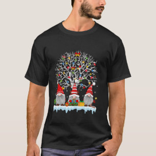 T-shirt Cute Gnomes Merry Christmas Light Family Gnome Xma