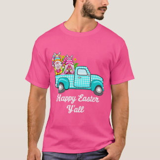 T-shirt Cute Gnomes With Bunny Ears Egg Hunting Truck East