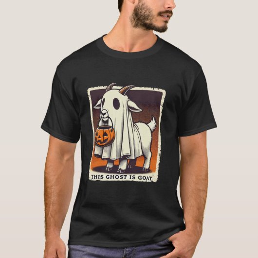 T-shirt Cute Goat Ghost Pun mème Trick ou Treat Funny Hall (Devant)