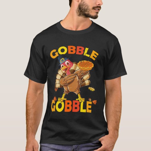 T-shirt Cute Gobble Gobble Turkey Pilgrim Little Boys Than (Devant)