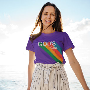 T-shirt Cute God's Girl Rainbow Inspirational Christian