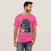 T-shirt Cute Godzilla Manger Ramen (Devant entier)