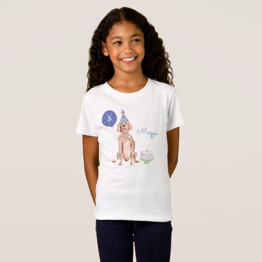 T-Shirt Cute Golden Retriever Chien Enfant Anniversaire Gâ (Devant entier)