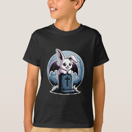 T-shirt Cute Gothique Vampire Bunny Kawaii Halloween (Devant)