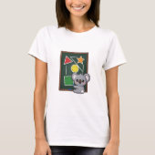 T-shirt Cute Gray Koala Drawing Geometric Shapes on School (Devant)