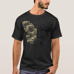 T-shirt Cute Green Camo Militaire Butterfly Christian Reli