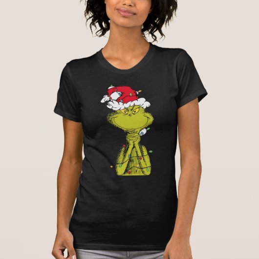 T-shirt Cute Green Grinch Christmas Creature Design (Devant)