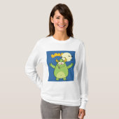 T-shirt Cute Green Monster Halloween Boo (Devant entier)