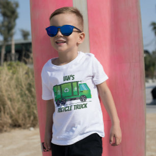 T-shirt Cute Green Recycle Camion Enfants N'importe quel â