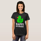 T-shirt Cute Green Rubber Duck Lover Lucky Go Ducky Funny  (Devant entier)