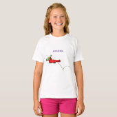 T-shirt Cute grenouille dans une chaussette rouge saut de  (Devant entier)