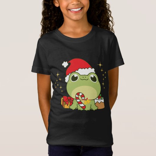 T-Shirt Cute Grenouille de Noël (Devant)