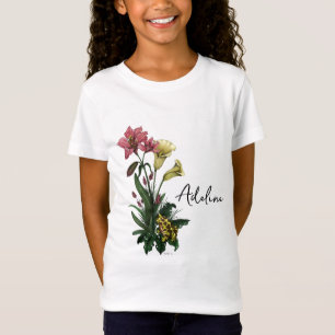 T-Shirt Cute grenouille tropicale et Lily Botanique Floral