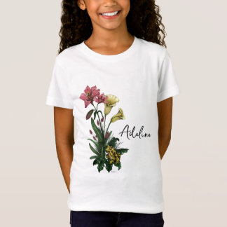 T-Shirt Cute grenouille tropicale et Lily Botanique Floral