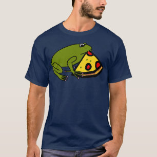 T-shirt Cute grenouille verte avec tranche de pizza