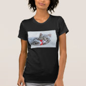 T-shirt Cute Grey Tabby Chat Noël Casquette Noël Noël Noël (Devant)