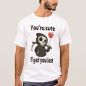 T-shirt Cute Grim Reaper avec coeur romantique (Devant)