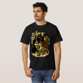 T-shirt Cute Grim Reaper Girl and Dog Spooky Forest Night (Devant entier)