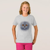 T-shirt Cute Gris Tabby Chat Kitten Face (Devant entier)
