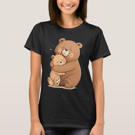 T-shirt Cute Grizzly Bear Animal Cute Father and Son Bear (Devant)