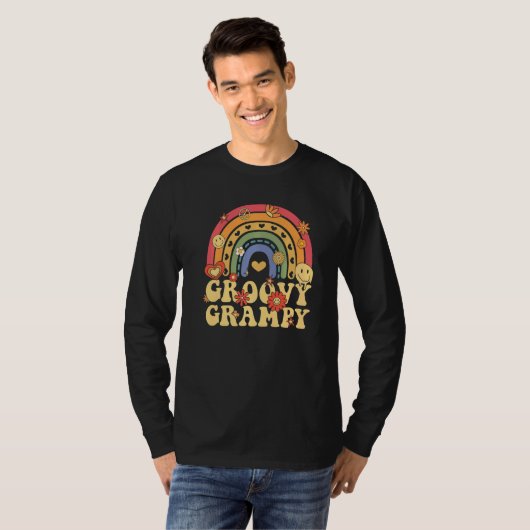 T-shirt Cute Groovy Grampy Retro Groovy Rainbow (Devant entier)