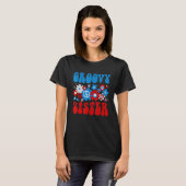 T-shirt Cute Groovy Sister American 4th of July Matching F (Devant entier)