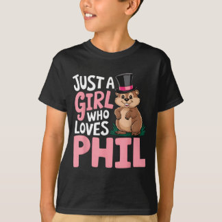 T-shirt Cute Groundhog Day Girls Just A Girl Who Loves Phi
