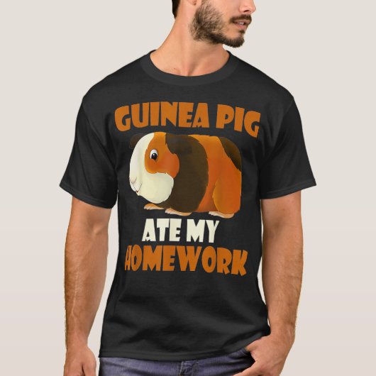 T-shirt Cute Guinea Pig Ate My Homework Amoureux des anima (Devant)