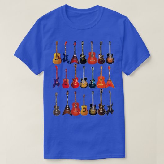T-shirt Cute Guitar Rock N Roll Instruments de musique Cad (Design devant)