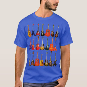 T-shirt Cute Guitar Rock N Roll Instruments de musique Cad