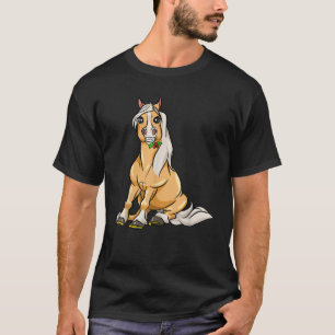 T-shirt Cute Haflinger Horses Girl Drôle Comic Horse Ridin
