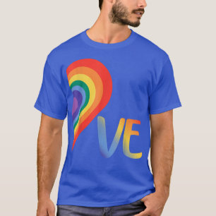 T-shirt Cute Half Heart Love LGBTQ pride Lesbian Gay Coupl