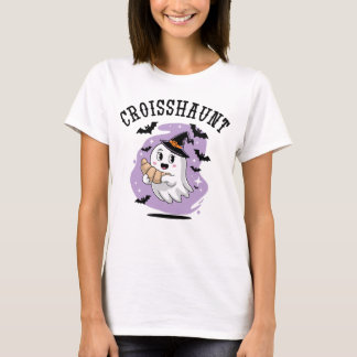 T-shirt Cute Halloween Ghost Croissant Haunting
