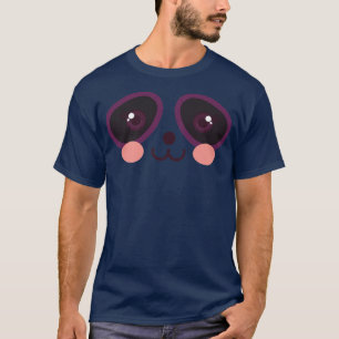 T-shirt Cute Halloween Panda Ours Visage Costume Kawaii En