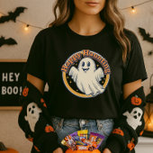 T-shirt Cute Halloween Retro Ghost Happy Hauny