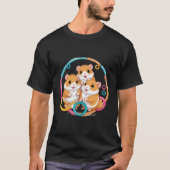 T-shirt Cute Hamster Trio in Colorful Rings (Devant)
