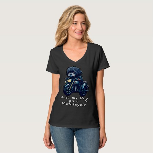 T-shirt Cute Havanese riding on a motorcycle Christmas (Devant entier)