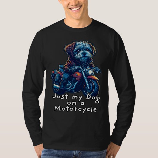 T-shirt Cute Havanese riding on a motorcycle  Christmas  2 (Devant)