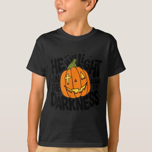 T-shirt Cute He Is The Light In The Dark Christian Hallowe (Devant)