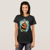 T-shirt Cute Heart Bee Beekeeper Valentine's Day (Devant entier)