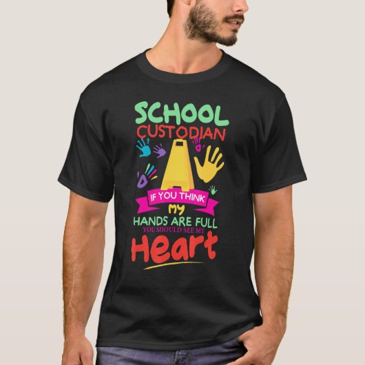 T-shirt Cute Heart Quote Janitor Appreciation School Cust (Devant)