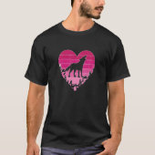 T-shirt Cute Hearts Love Wolf Animals Valentines Day Wolf (Devant)