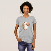 T-shirt Cute Hedgehog with Red Heart Love (Devant entier)