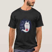 T-shirt Cute Helloween Ghost Kitten T Shirt Ghost Cat T Sh (Devant)