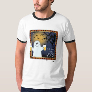 T-shirt Cute Here for the Boos Halloween Ghost Beer
