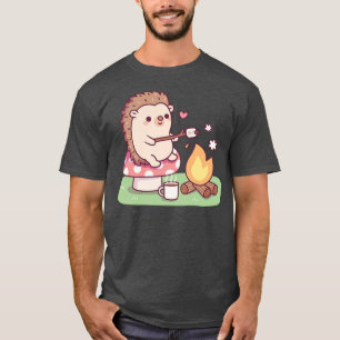 T-shirt Cute Hérisson Toile de Marshmallow au feu de camp