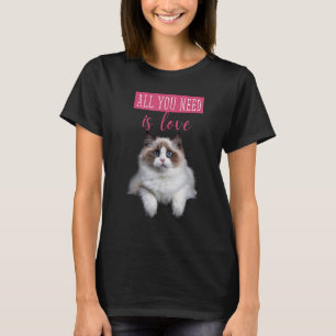 T-shirt Cute Hidden Kitten message d'amour Chat tissu déch