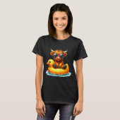 T-shirt Cute Highland Cow Duck Ol Float Summer Vibes Swimm (Devant entier)